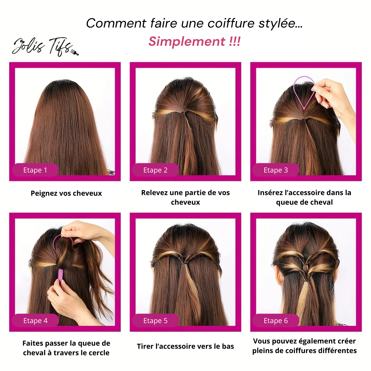 Ensemble d'accessoires capillaire VIOLET - Prise en Main Complète pour des Cheveux Parfaits