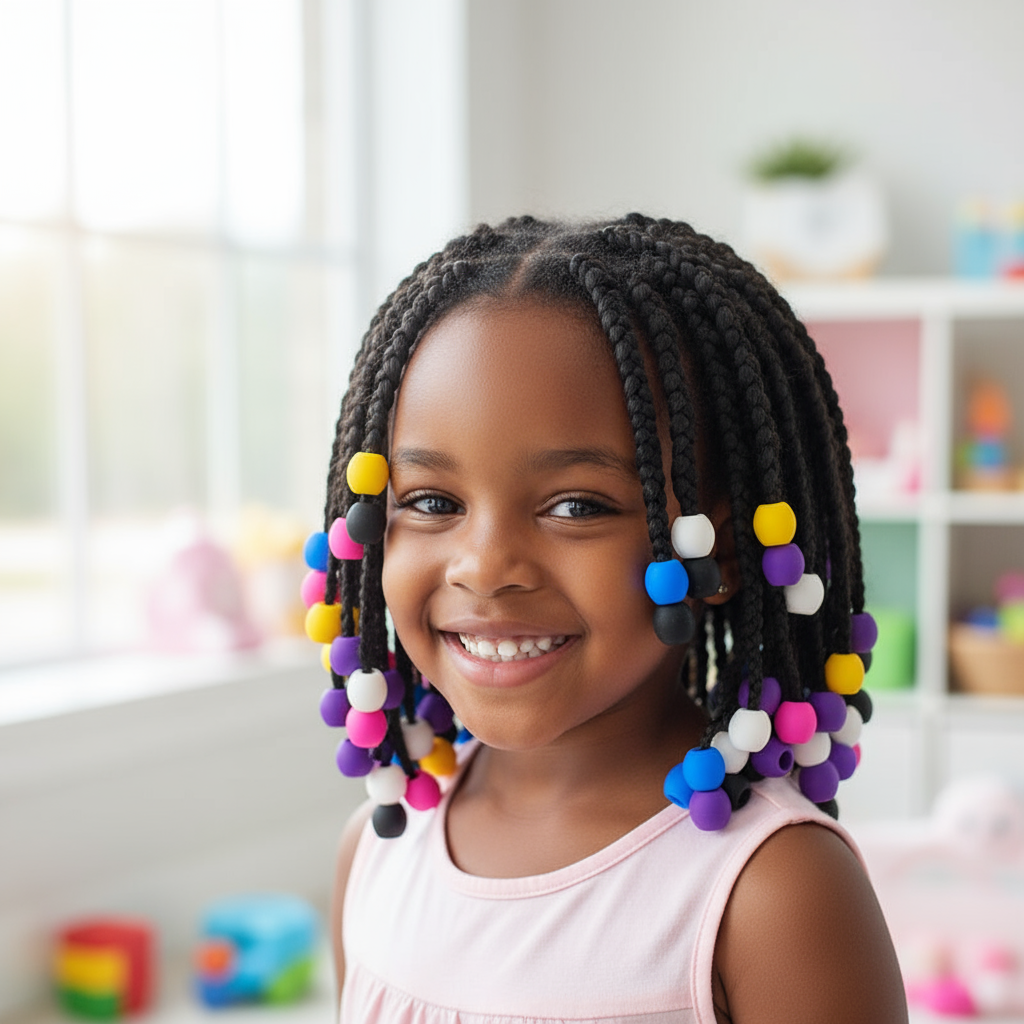 90 Perles à Cheveux En Silicone Colorées - Pour Tresses Enfants, Femmes - Douces, Réutilisables, Avec Enfileur